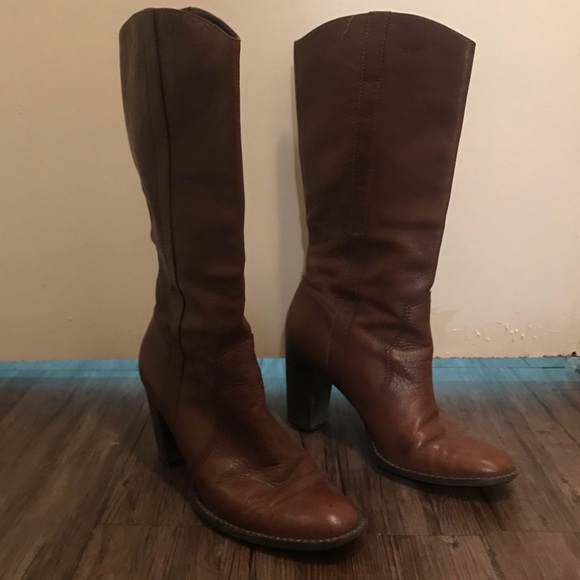 Brown Leather Michael Kors Riding Boots - Picture 2 of 5